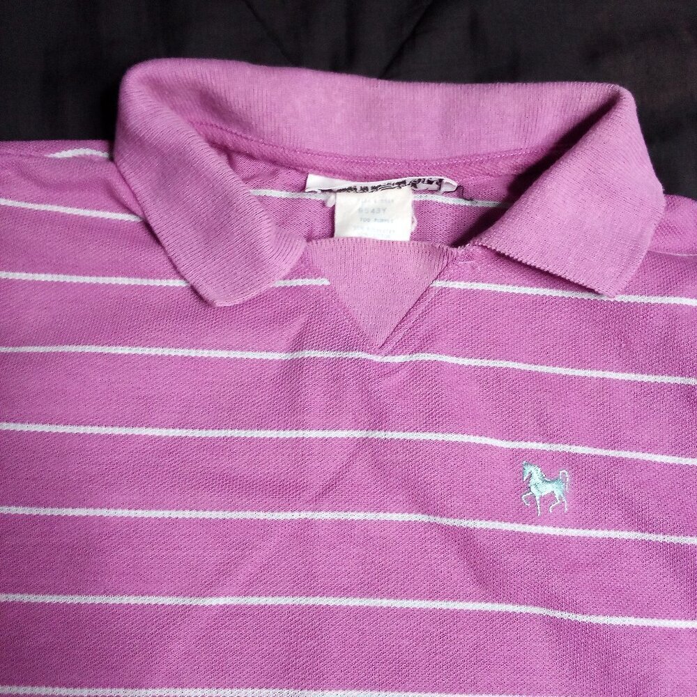 Vintage Hunter's Glen Striped Polo Shirt 700 Purple